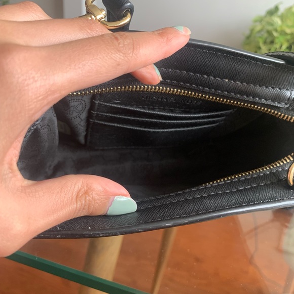 Michael Kors Black Leather Mini Cross Body Purse. - Picture 5 of 5
